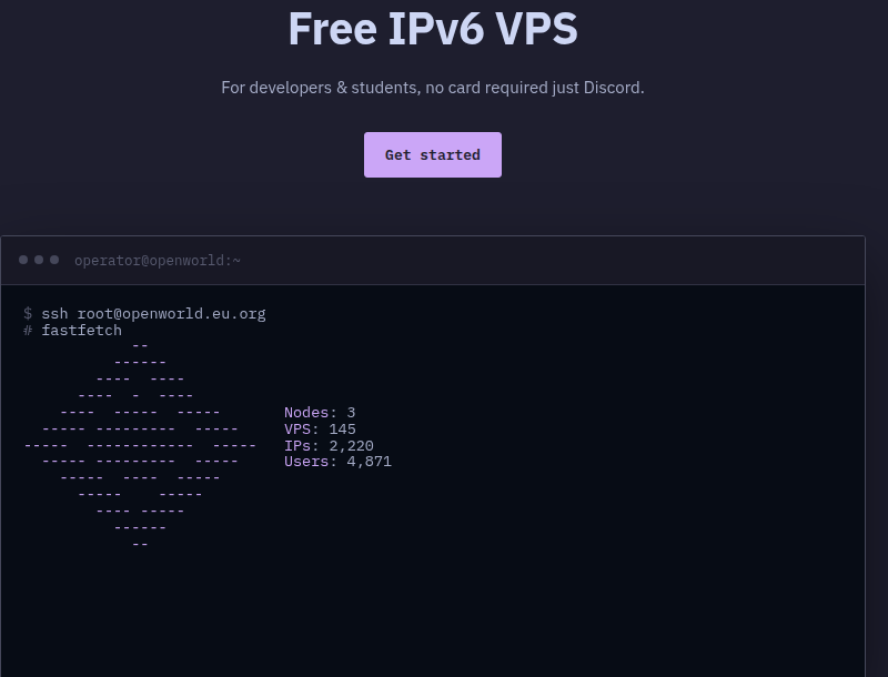 Openworld 官网首页与实时统计